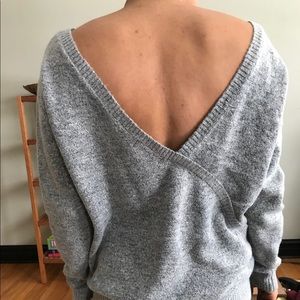 Lulus Grey Deep Back Sweater size M